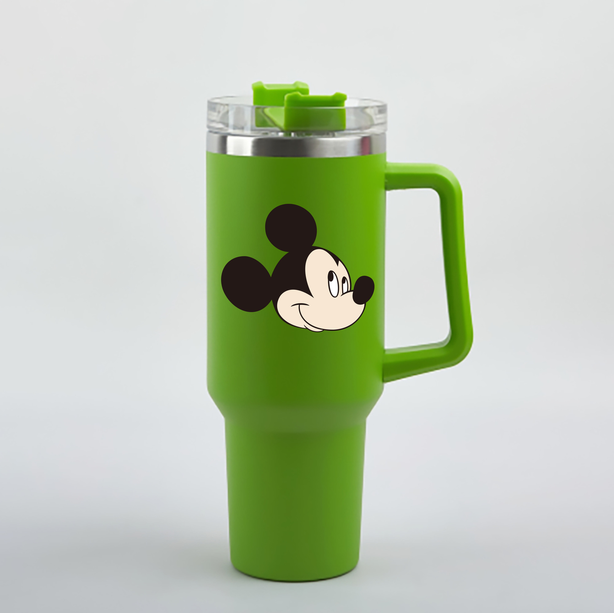 （画像用） ミッキーマウス Mickey Mouse 1200mL車用タンブラー - クリスタルステッカー（プラスチックストロー付き）